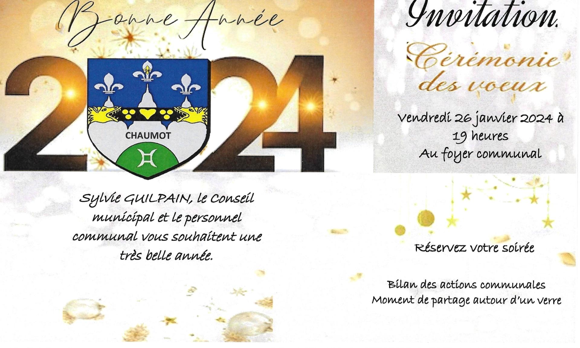 Invitation vœux municipalité Chaumot-Yonne 2024
